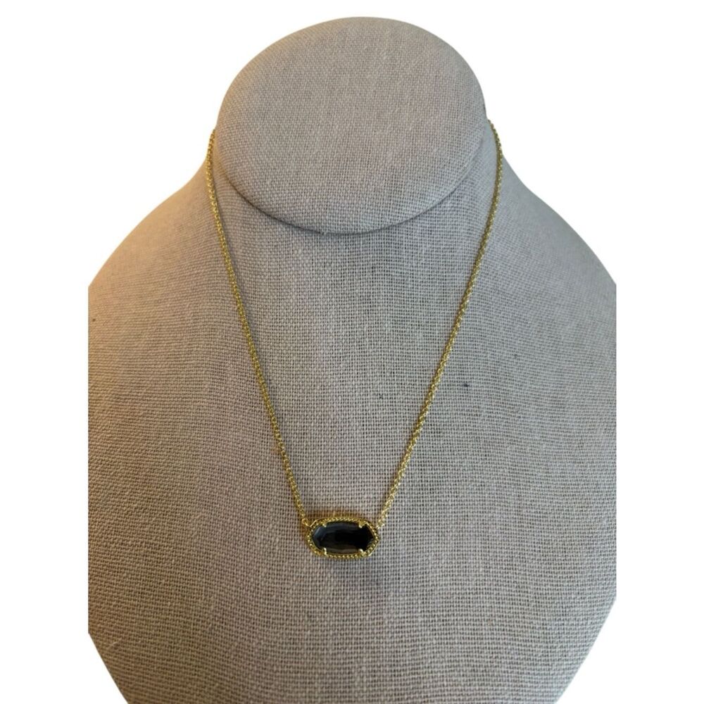 Delicate Gray Gemstone Pendant Necklace in Sterling Silver & 18 kt Vermeil Gold